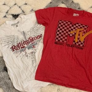 2 Music Tees Lot Size Small